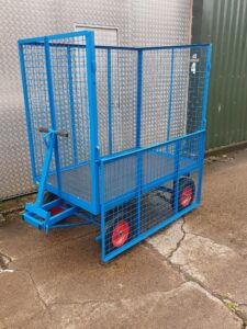 Cage trolley with drop down side